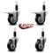 Service Caster 3.5'' Black Poly Swivel 1-1/8'' Expanding Stem Caster Set 2 Total Lock Brakes, 4PK SCC-EXTTL20S3514-PPUB-BLK-2-S-2-118 - alternate 3